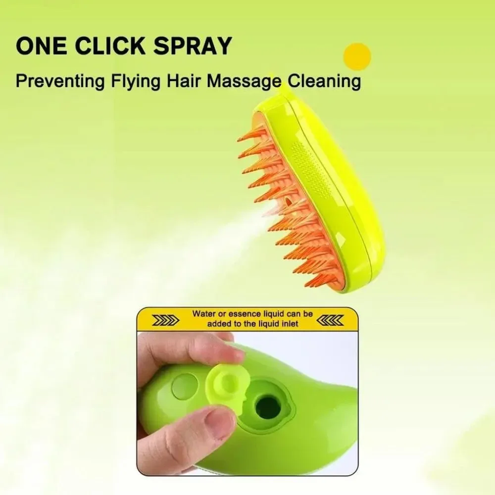 Self Cleaning Cat Steamy Brush for Massage Grooming Removing Tangled Hair1 Pack